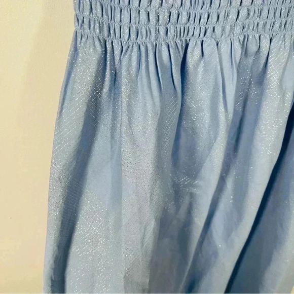 Hill House Athena Nap Dress Light Blue Glitter Check Size XS Wedding Guest - Picture 5 of 8